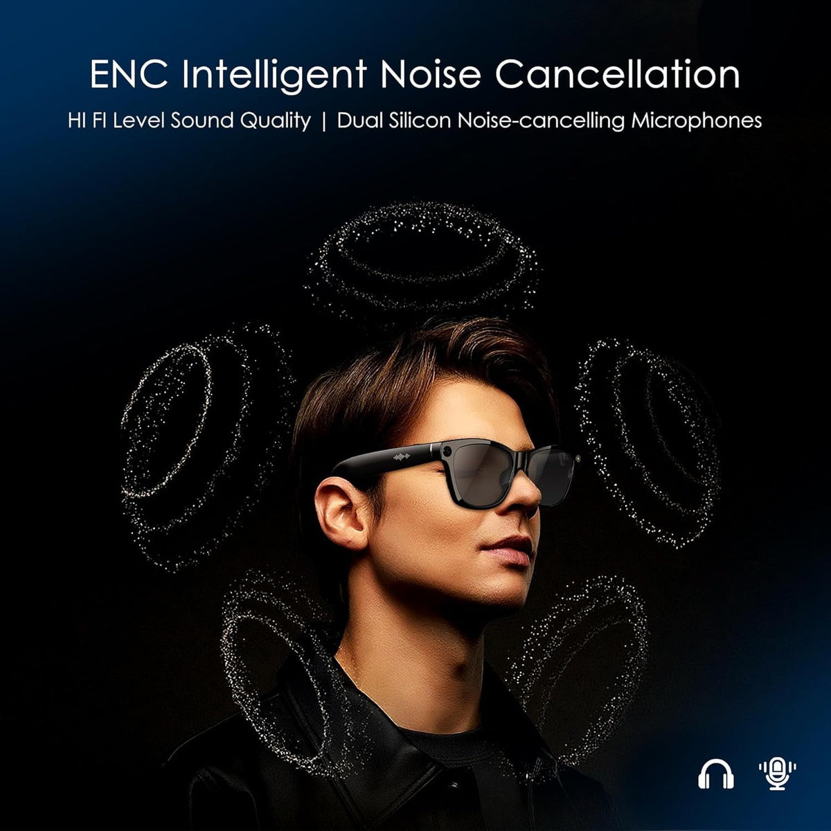 AI Smart Glasses with Camera, 4K HD Video & Photo Capture, Real-Time Translation, Recording Glasses with AI Assistant, Open-Ear Audio, Object Recognition, Bluetooth, for Travel