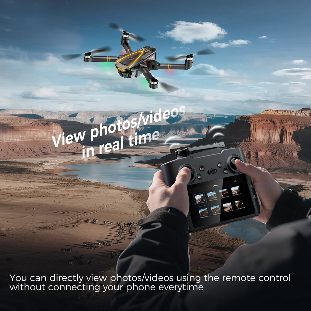 GPS Drone with 4K Camera,RC Drones with 4.5 inch HD Screen on Controller,Auto Return,2 Batteries for 45 min Flight Time,Long Range Transmission,Circle Fly and Follow Me Mode,Foldable Quadcopter