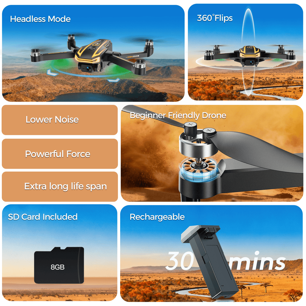 FPV Drone with Camera 4K for Adults,Big Screen on Remote Controller,2 pcs Batteries and Carrying Case,Gift for Men,Easy Fly Quadcopter for Beginners with Optical Flow Positioning