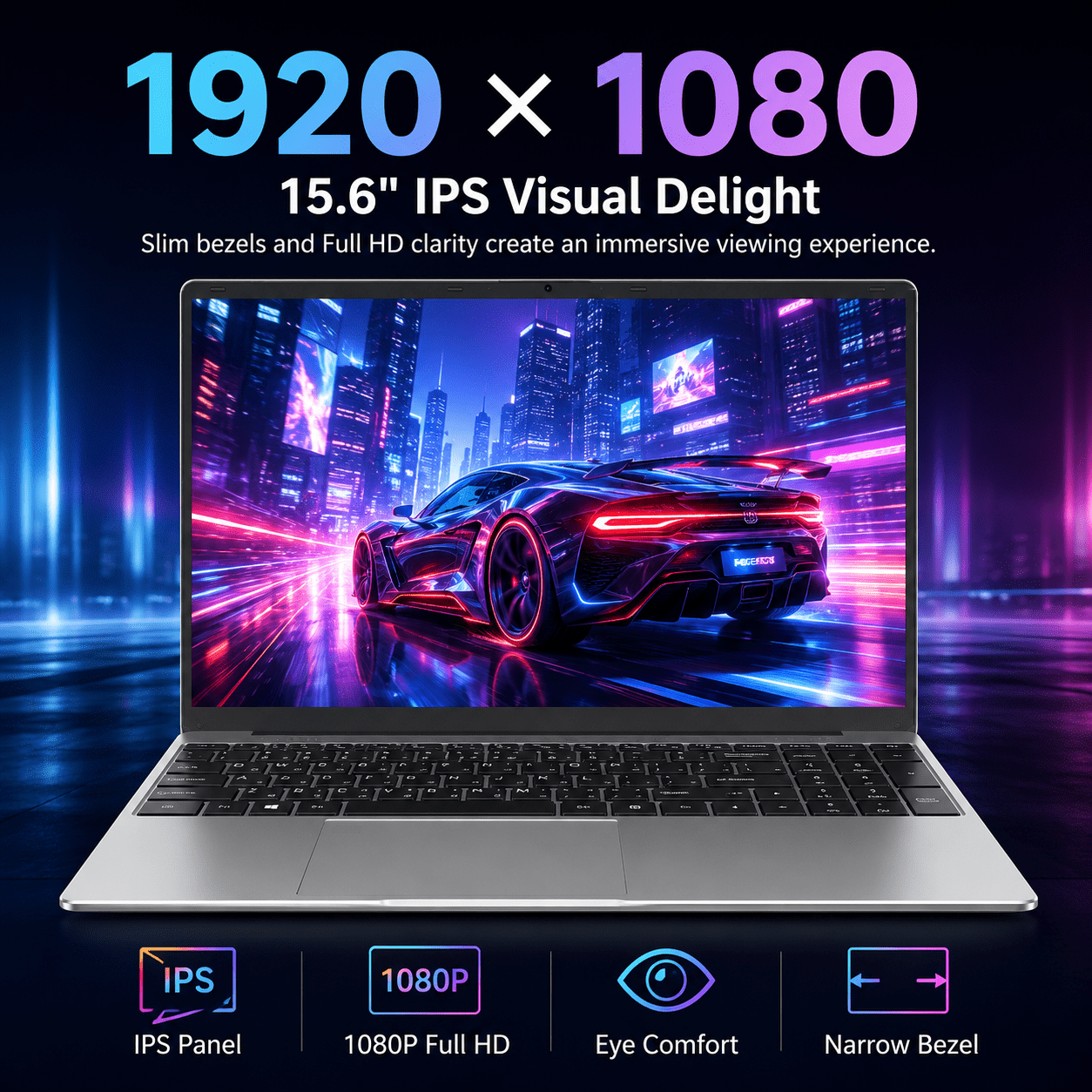 15.6 Student Laptop, Intel 5205U, 8GB RAM 256GB ROM Notebook Business Laptop for Beginner, Student, Business
