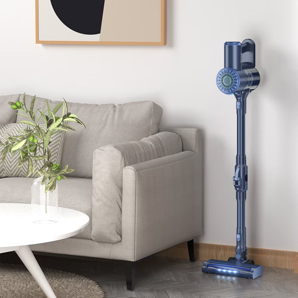Cordless Stick Vacuum Cleaner 25Kpa Powerful Suction Upright for Carpet Hard Floor Pet Hair W400 Purple